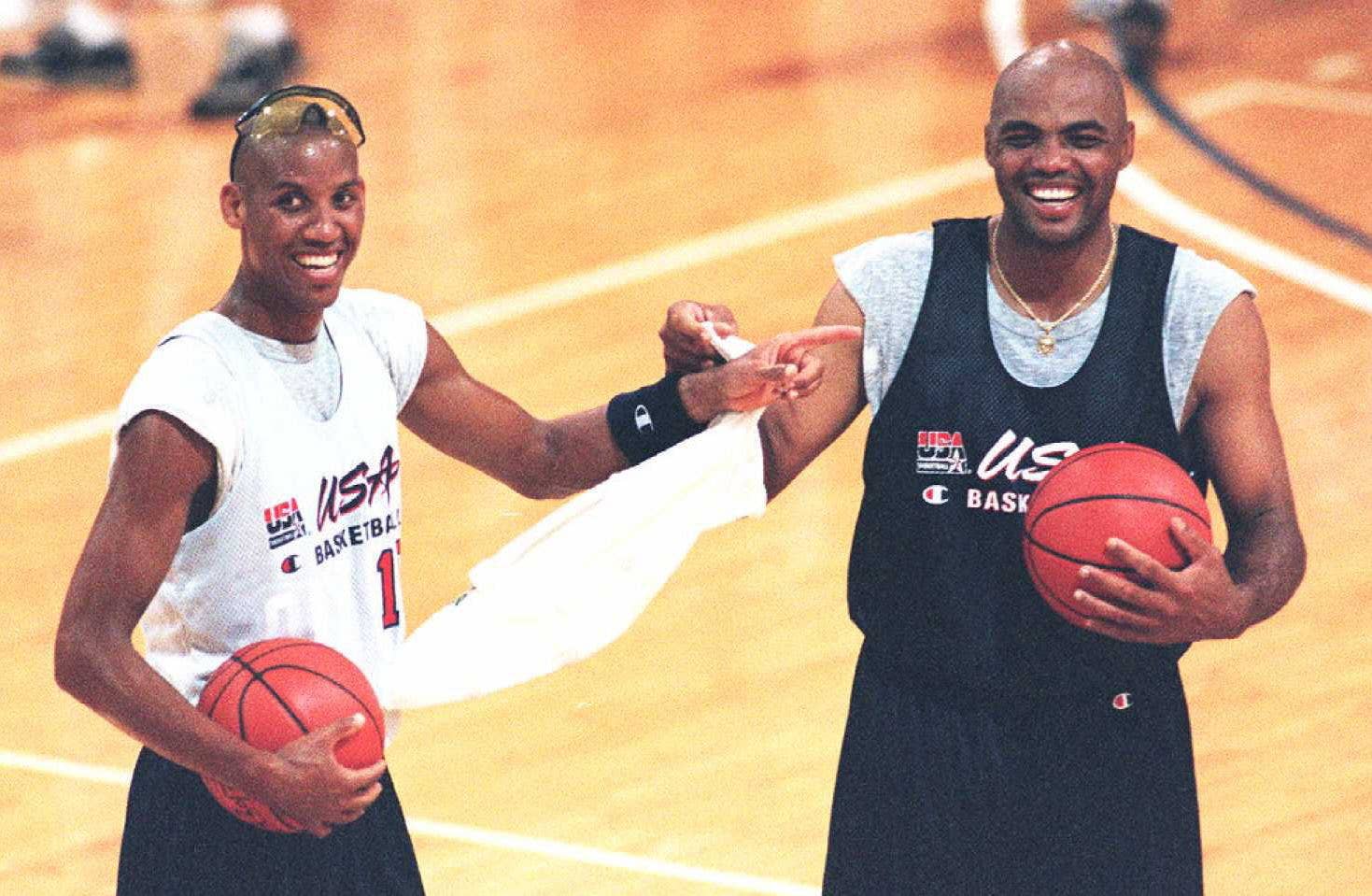 Reggie Miller Charles Barkley 1996 USA Basketball Getty