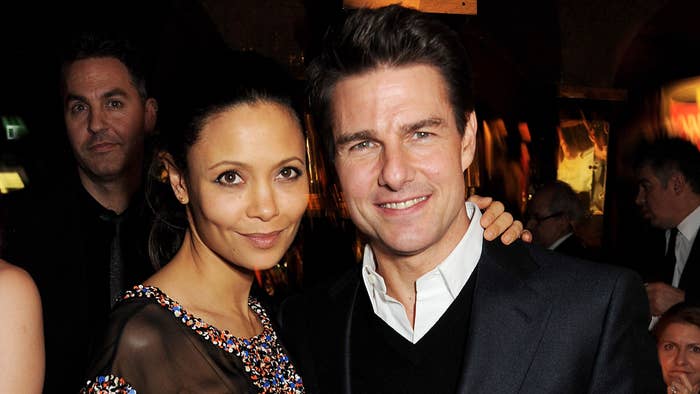 Thandie Newton and Tom Cruise attend a pre BAFTA dinner.