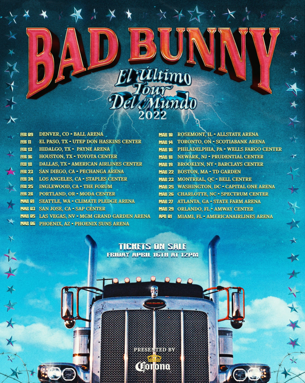 Bad Bunny 2022 tour dates