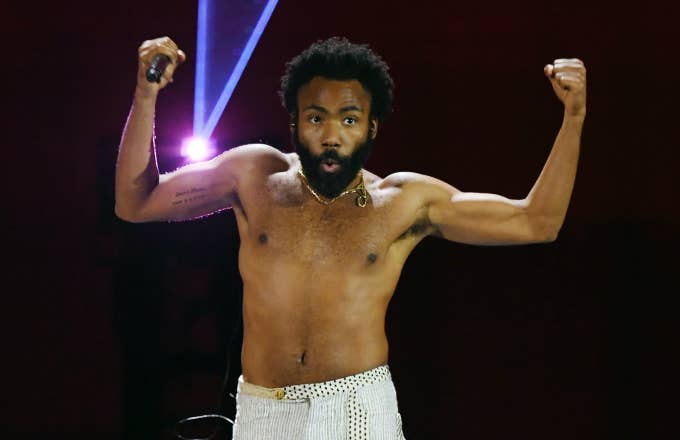 Actor/comedian Donald Glover as recording artist Childish Gambino performs