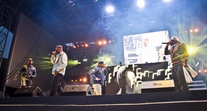 Wu-Tang Clan perform live on stage during the concert Gods of Rap at the Parkbuehne Wuhlheide