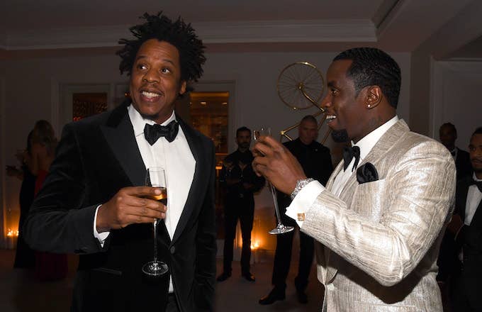 Jay Z and Sean Combs attend Sean Combs 50th Birthday Bash.
