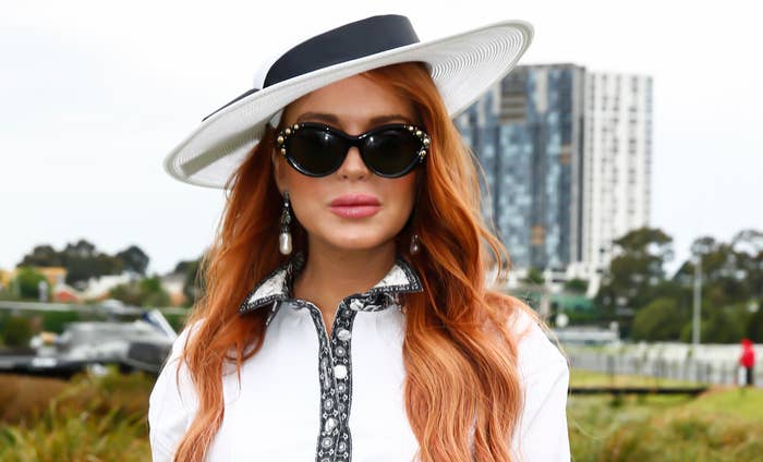 Lindsay Lohan attends 2019 Derby Day
