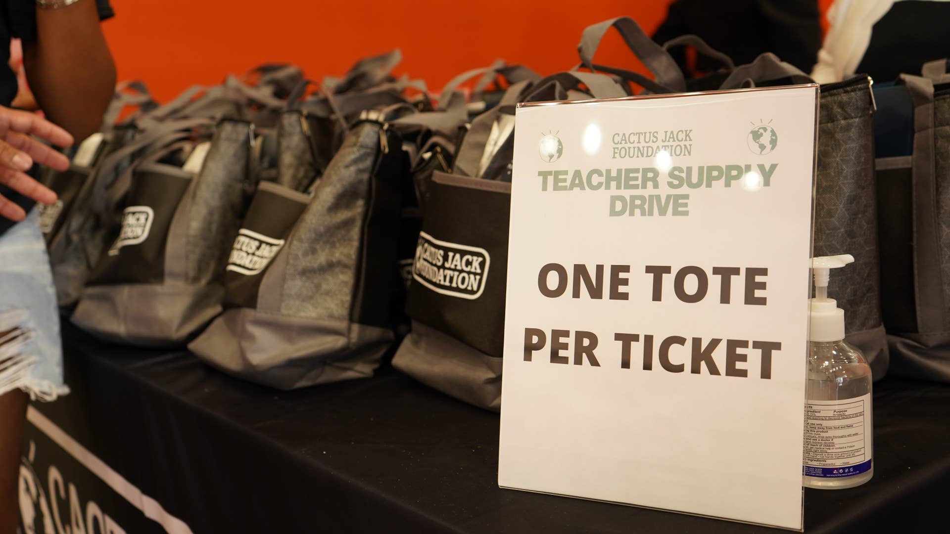 Travis Scott charity drive for teachers is pictured