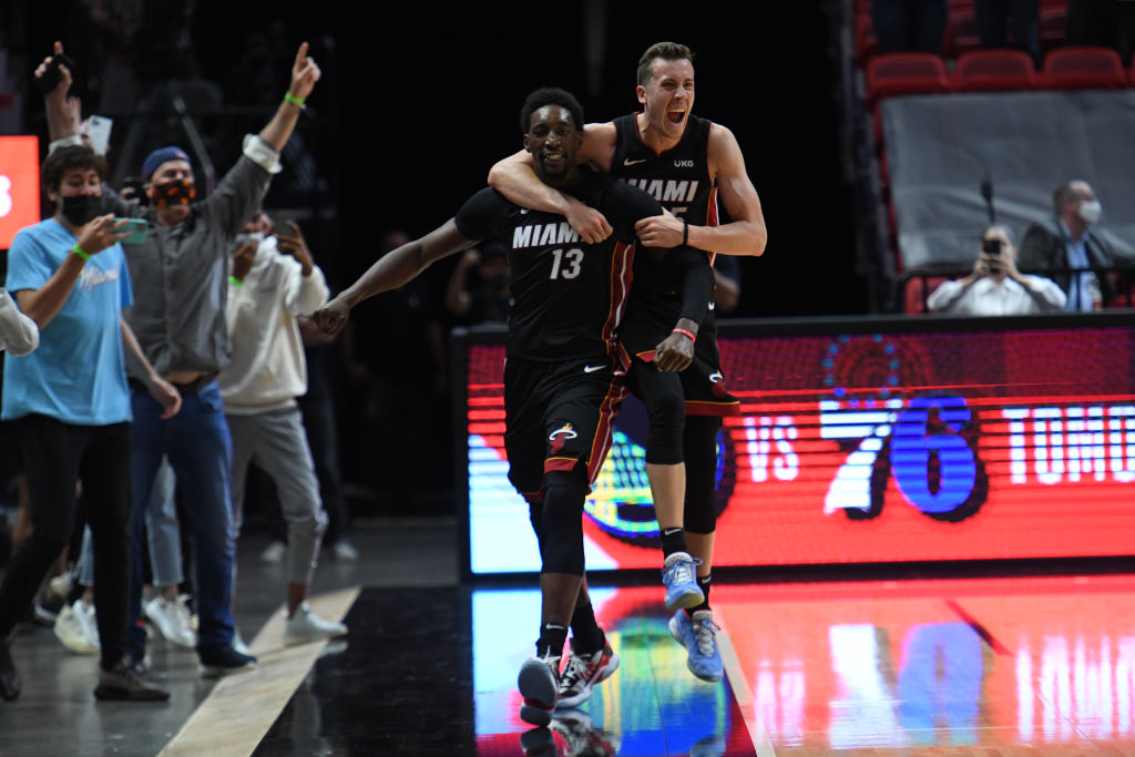 Bam Adebayo Duncan Robinson Heat Nets 2021