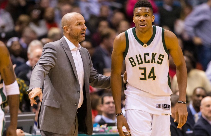 Jason Kidd and Giannis Antetokounmpo.