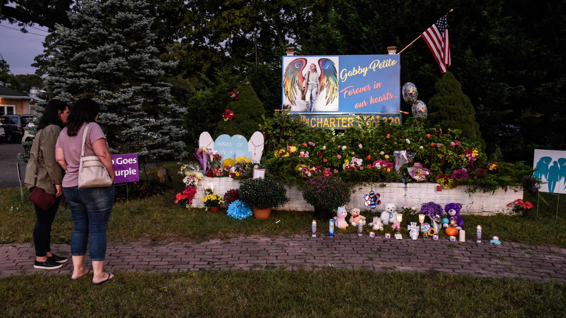 A memorial for Gabby Petito is pictured