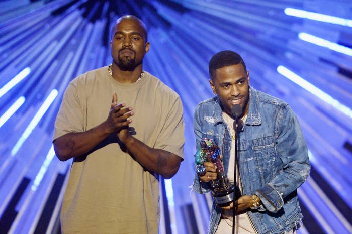Kanye West and Big Sean at the 2015 MTV VMA awards