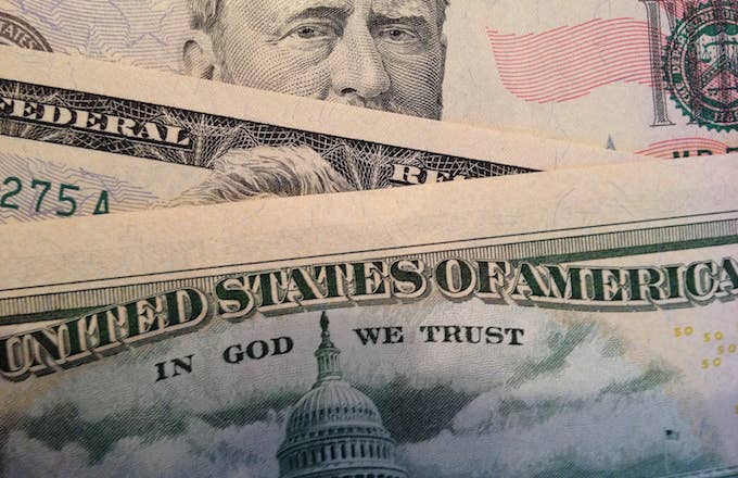 &quot;In God We Trust&quot; national motto on a dollar bill.