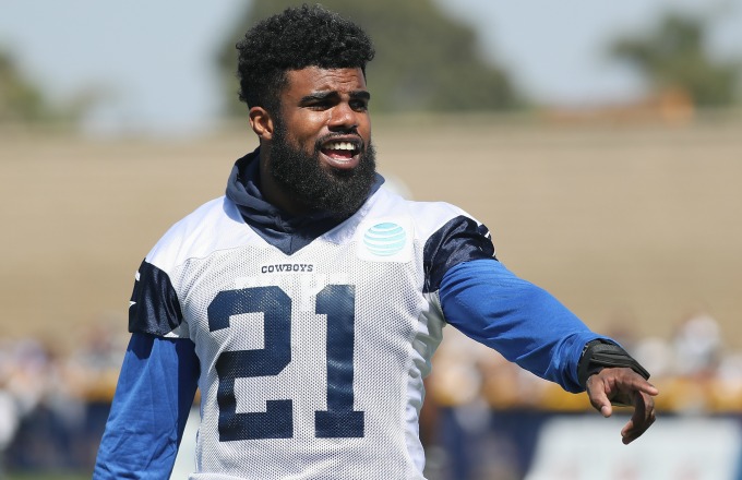 Ezekiel Elliott at Cowboys&#x27; training camp.