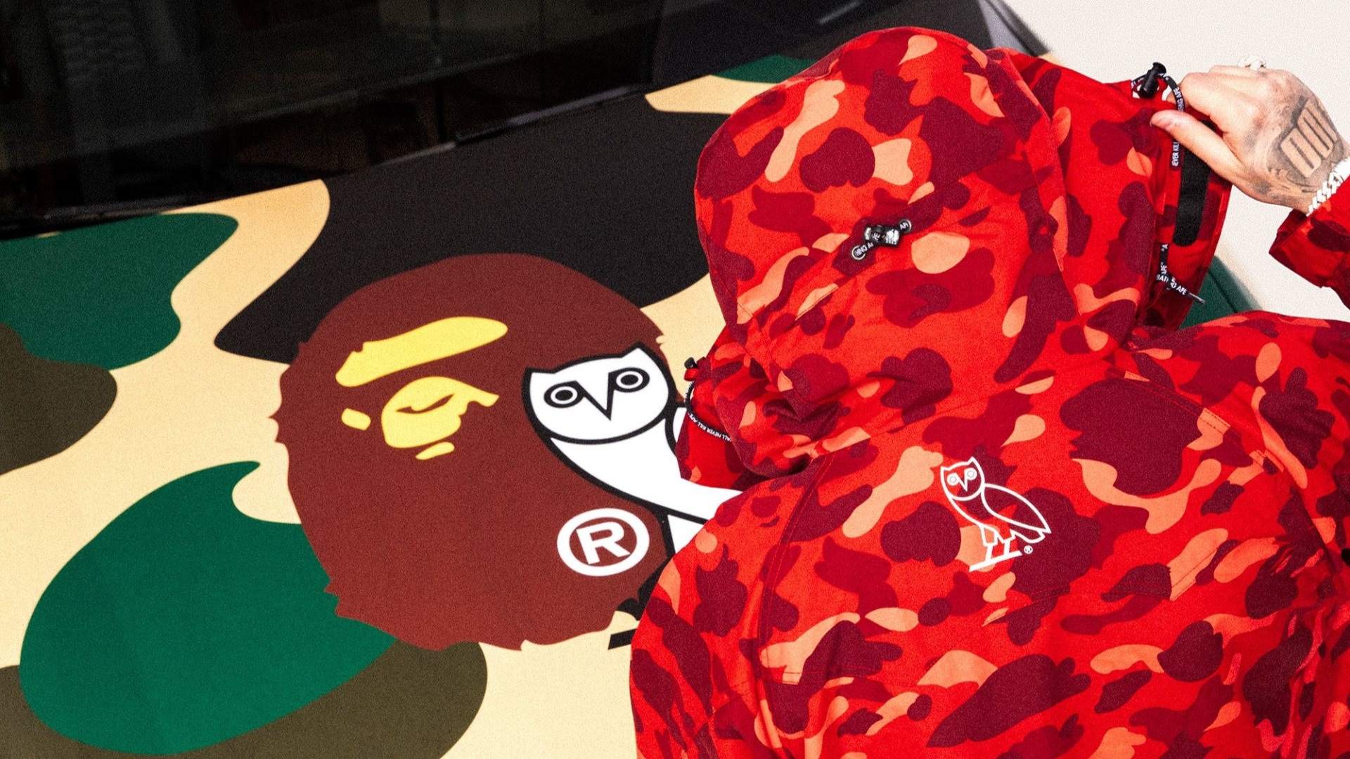 Here's a Full Look at Bape's First Collab Collection With Drake's 