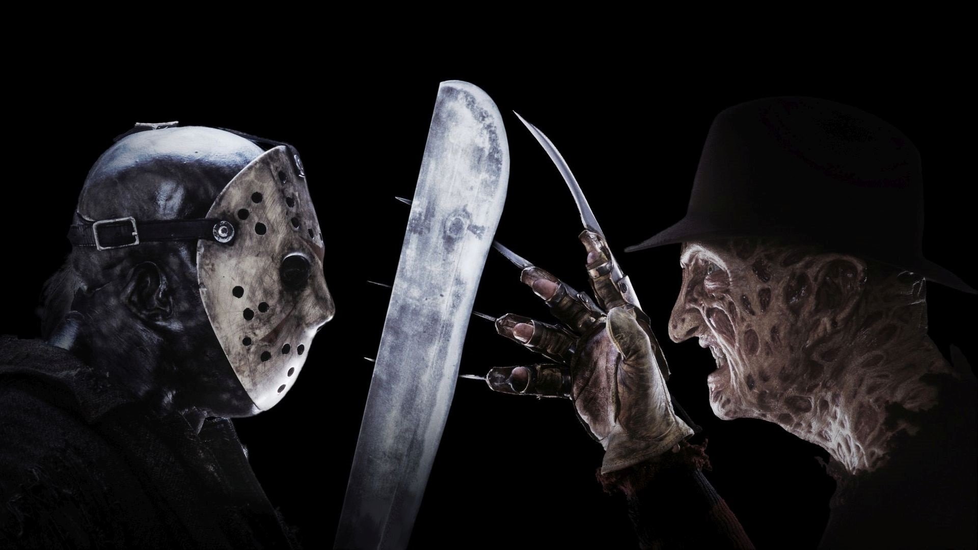 Freddy Kruger and Jason Vorhess look at each other