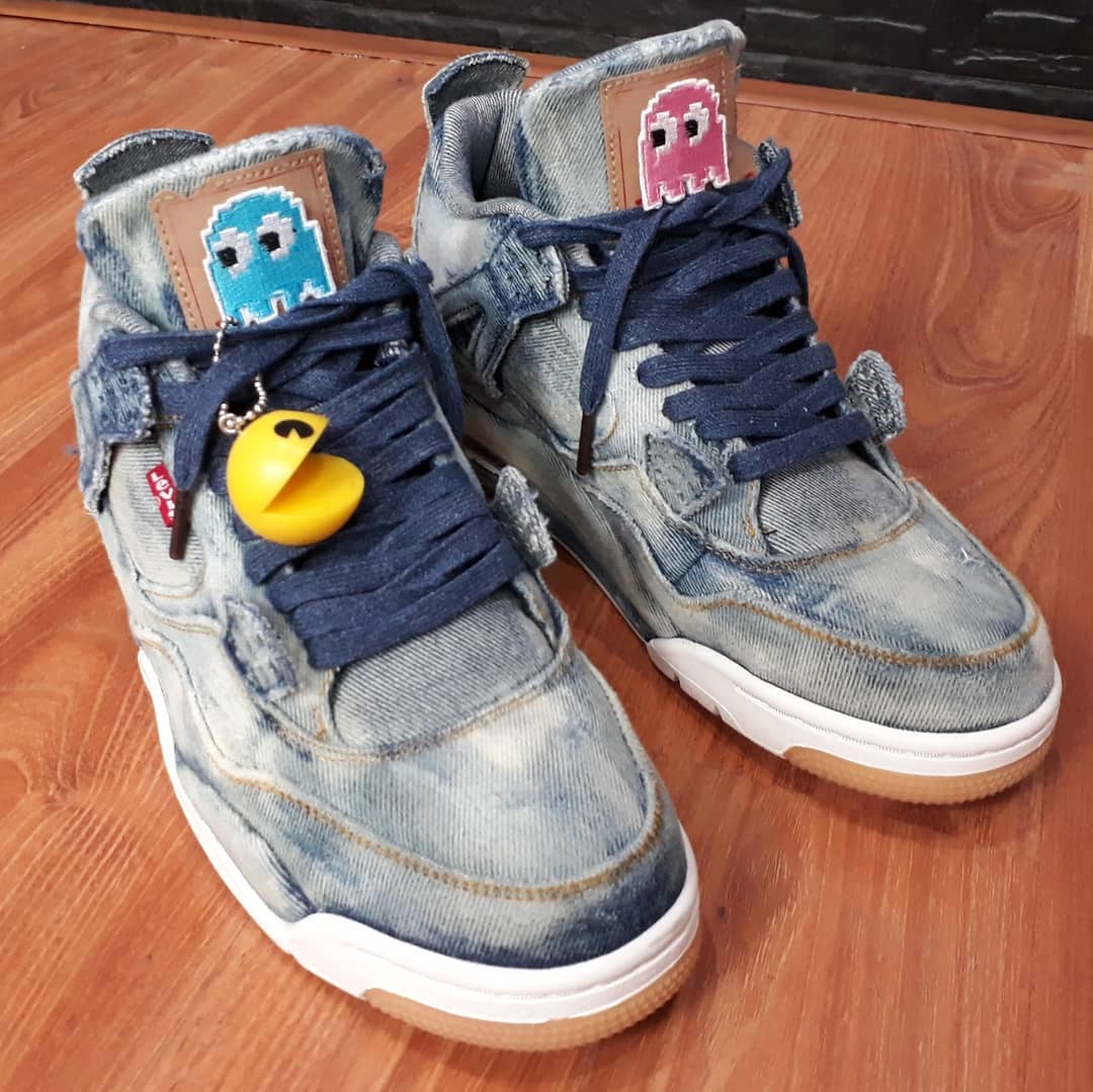 Levi&#x27;s x Air Jordan 4 Pac Man Custom by Sneakers of Life