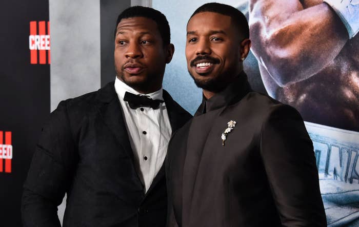 Jonathan Majors and Michael B. Jordan attend premiere of Creed III