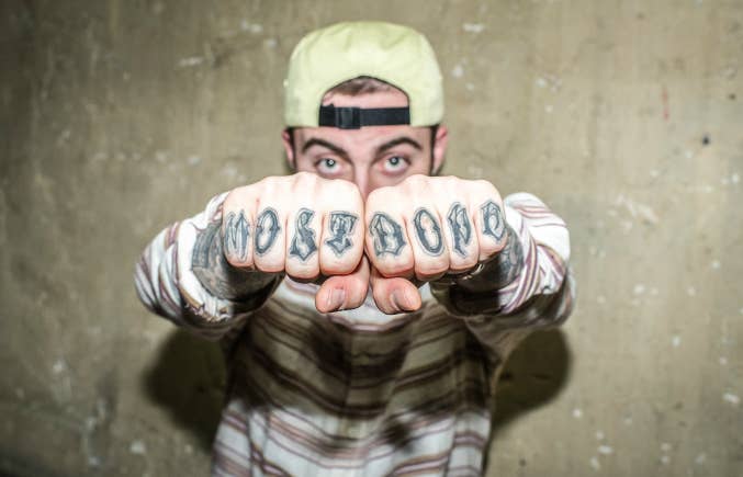 Mac Miller poses during photo session backstage