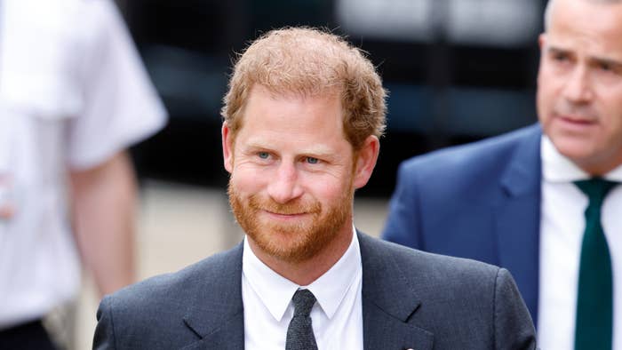 Prince Harry is pictured in a suit