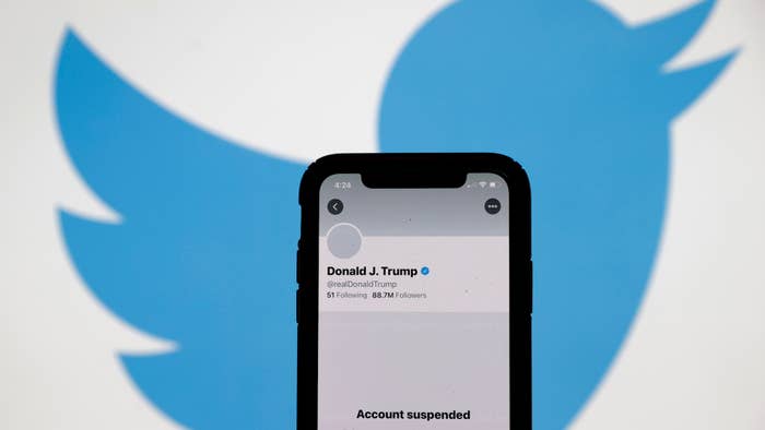 The suspended Twitter account of U.S. President Donald Trump