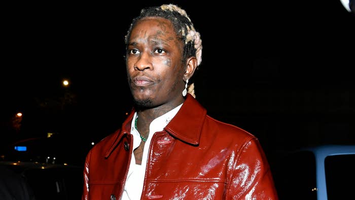 Hip-hop artist Young Thug arrives at a release party for his new album