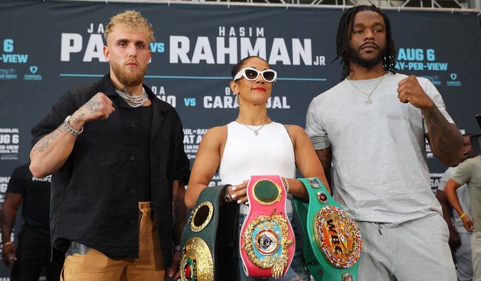 Jake Paul and Hasim Rahman Jr. attend press conference at Madison Square Garden