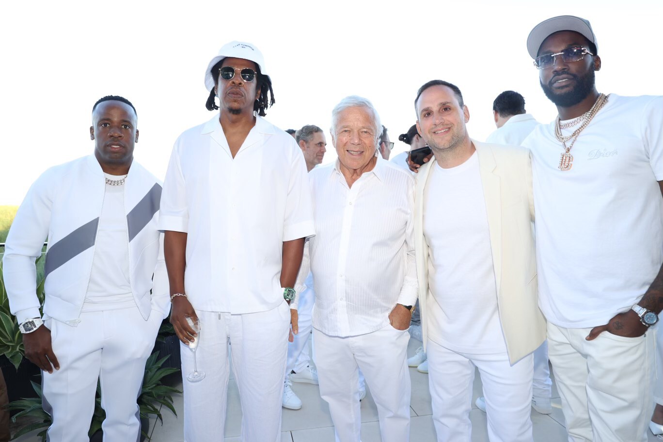Yo Gotti, Jay-Z, Robert Kraft, Michael Rubin and Meek Mill