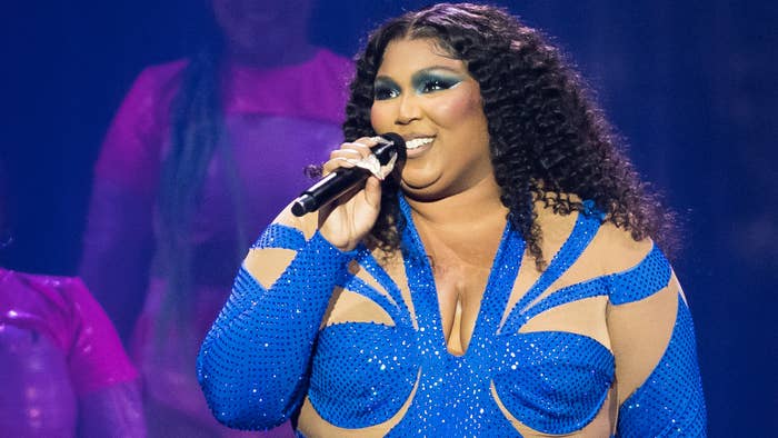 Lizzo is pictured performing live