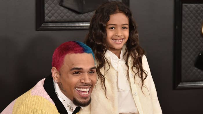 Chris Brown and Royalty Brown attend the 62nd Annual Grammy Awards