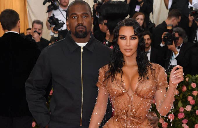 Kanye West and Kim Kardashian attend the Met Gala.