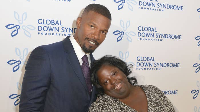 Jamie Foxx with sister DeOndra Dixon at the Global Down Syndrome Foundation.