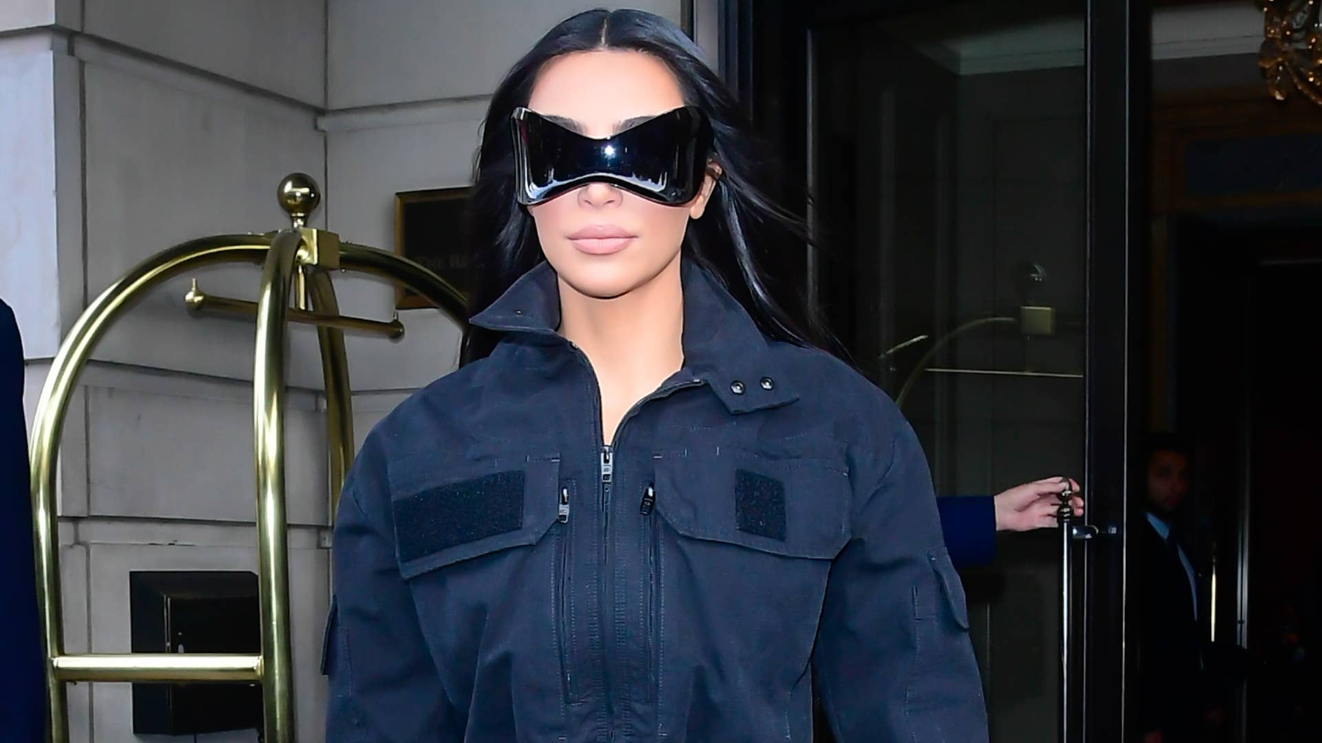 Kim Kardashian wears uniquely shaped eyewear