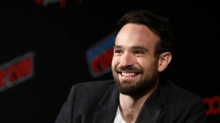 Actor Charlie Cox speaks onstage at Marvel&#x27;s DAREDEVIL panel