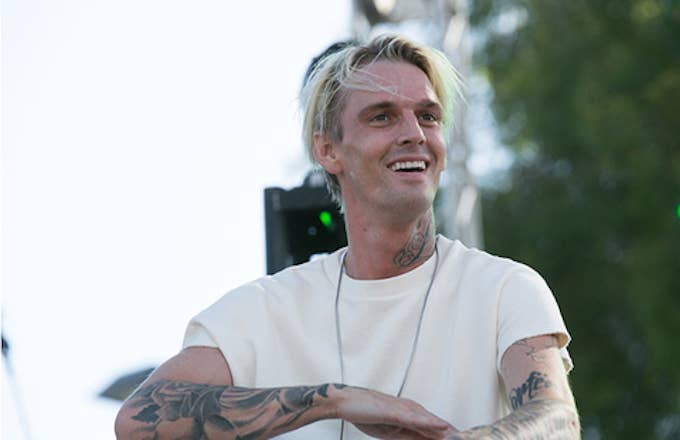 Aaron Carter attends the LA Pride Music Festival And Parade 2017.