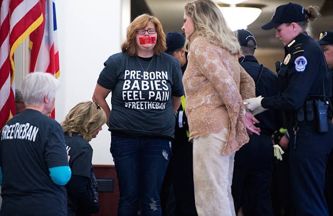 Capitol Police arrest Lauren Handy, third from left, of Anti Choice Project DC,