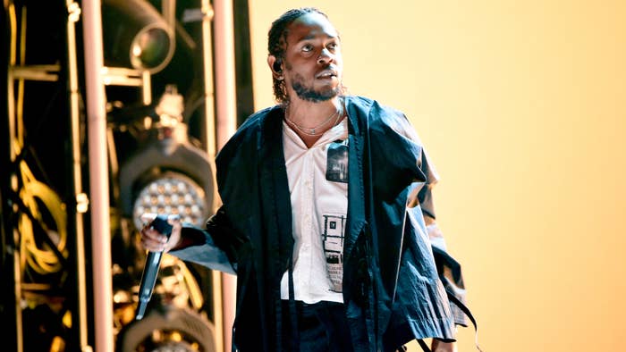 Kendrick Lamar performing at the Grammys