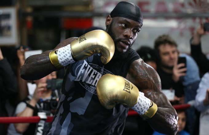 Deontay Wilder during a media work out at Gleason&#x27;s Gym