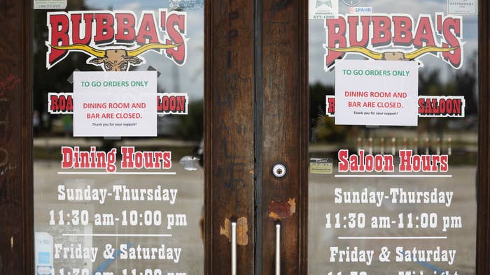 New rules due to Covid 19 at Bubbas Roadhouse and Saloon in Cape Coral, Florida.