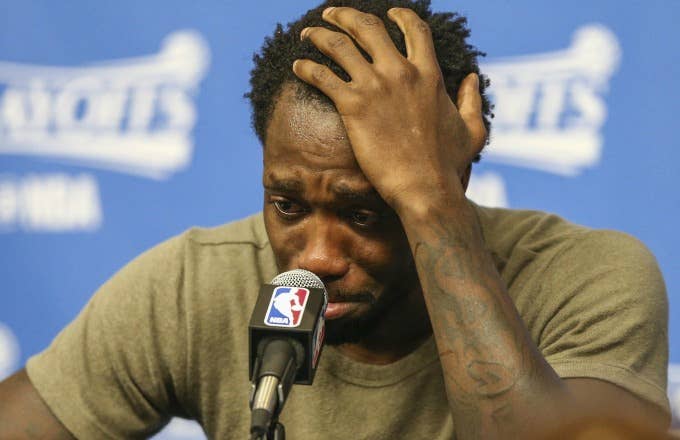 Patrick Beverley holds a press conference.