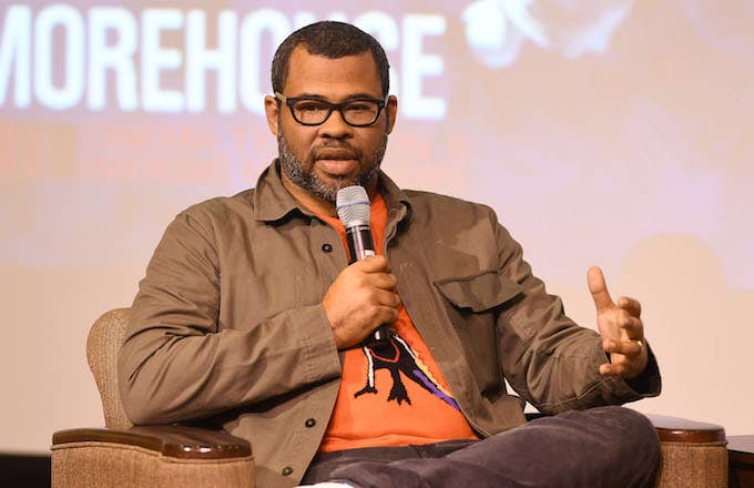 Jordan Peele speaks onstage at 'Get Out' Q&A at Morehouse College.
