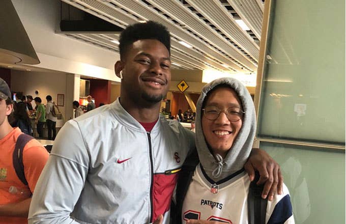 Juju Smith Schuster Patriots fan picture