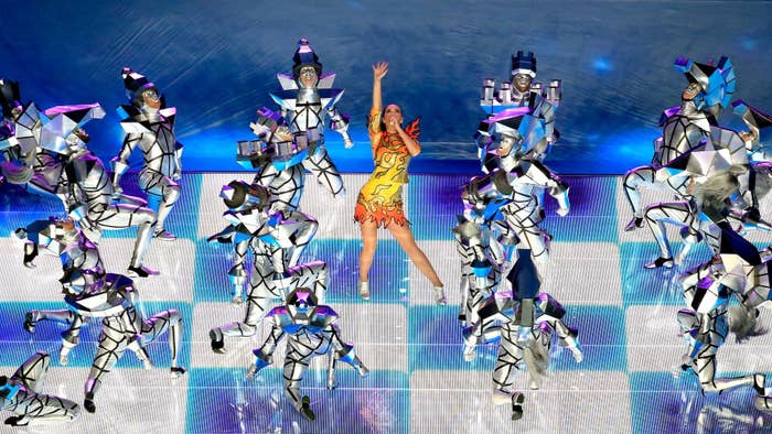 Katy Perry performs at the Super Bowl Halftime Show