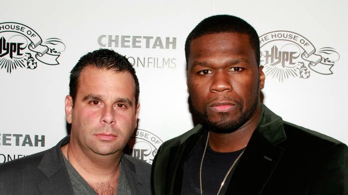 Producer Randall Emmett and Curtis &#x27;50 Cent&#x27; Jackson attend the House of Hype LIVEstyle Lounge
