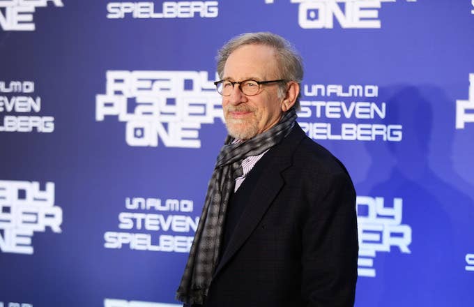 Director Steven Spielberg attends &#x27;Ready Player One&#x27; photocall.