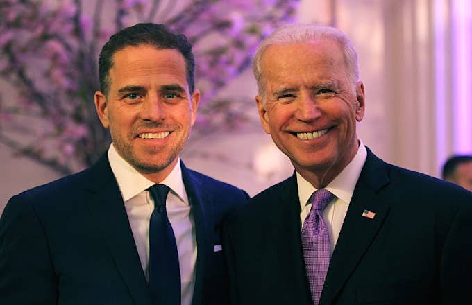 World Food Program USA Board Chairman Hunter Biden (L) and U.S. Vice President Joe Biden