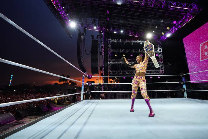 Bianca Belair during WWE SmackDown at Rolling Loud Miami 2021