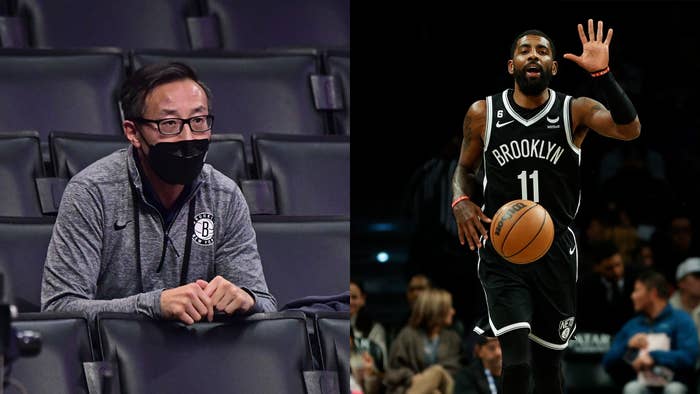 This is a photo of Joe Tsai and Kyrie Irving
