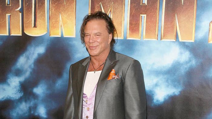 Actor Mickey Rourke attends the &quot;Iron Man 2&quot; Los Angeles Photo Call