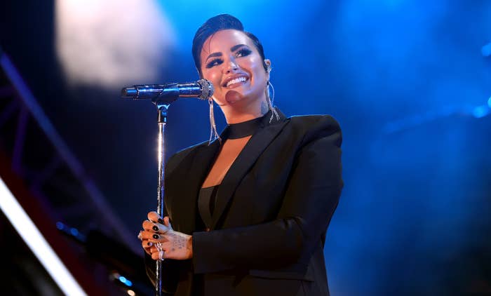 Demi Lovato performs onstage at Global Citizen Live