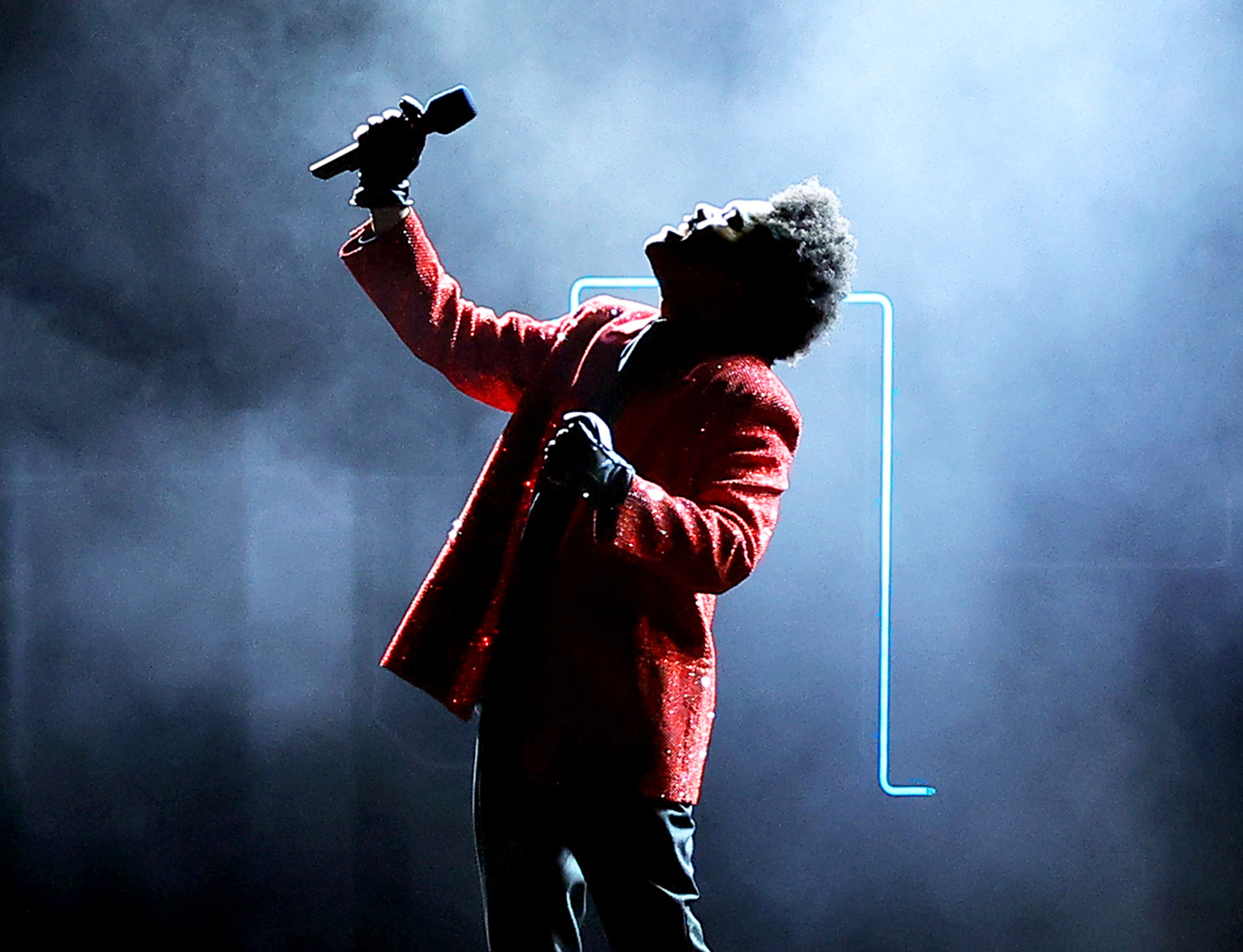 The Weeknd Emerges From the Shadows at the Super Bowl Halftime