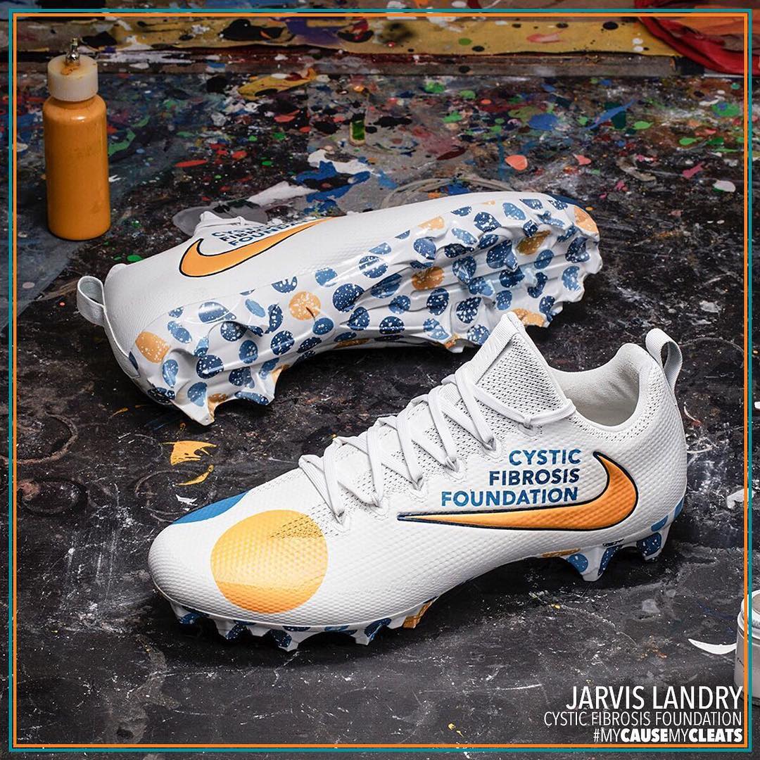 Jarvis Landry Nike Vapor Untouchable Pro Cystic Fibrosis Foundation Cleats