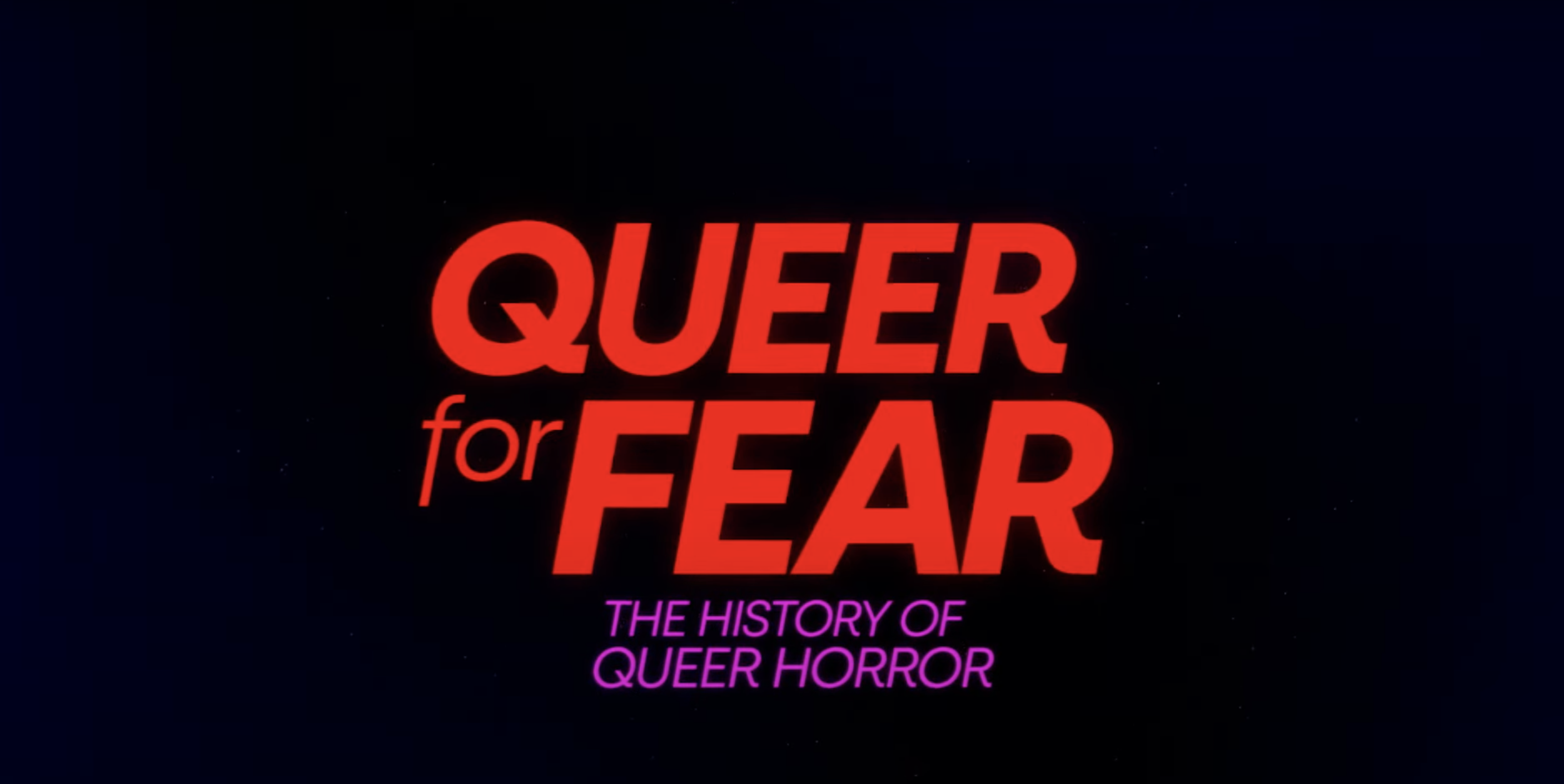 A title card for queer for fear.