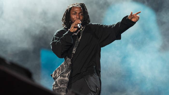 Kendrick Lamar is seen performing live